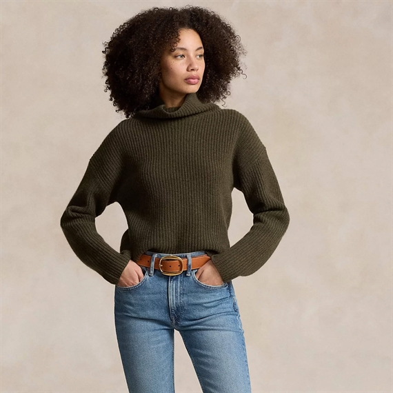 Polo Ralph Lauren Rib Knit Wool-Cashmere Sweater, Canopy Olive Heather